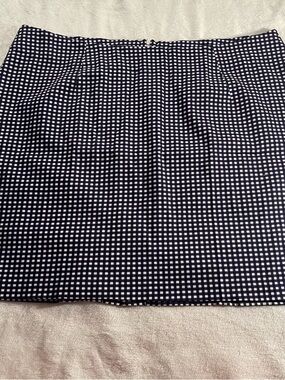 Navy and White Gingham Pencil Mini Skirt 22W Avon Signature Collection